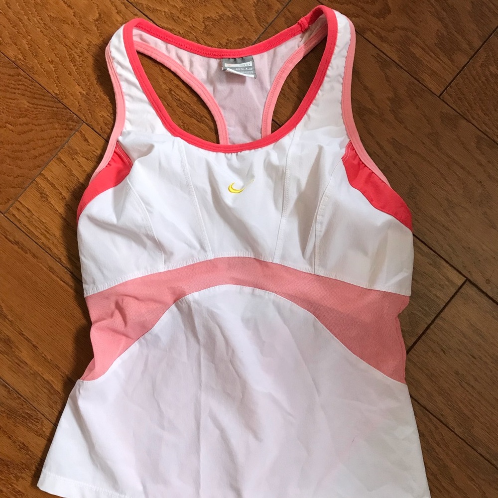 Nike red, white and pink tank top